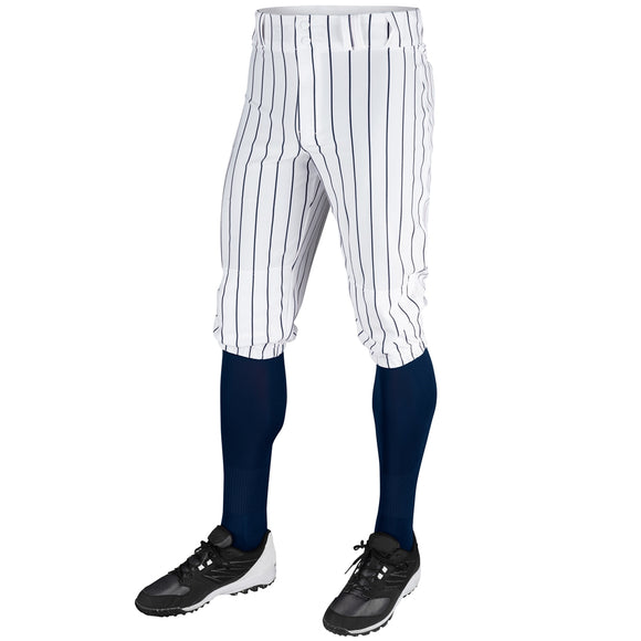 Champro BPPINK White Triple Crown Knicker with Navy Pinstripes Youth Baseball Pant