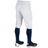 Champro BPPINK White Triple Crown Knicker with Navy Pinstripes Adult Baseball Pant