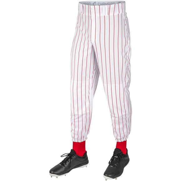 Champro BPPIN White with Red Pinstripes Triple Crown Adult Baseball Pant