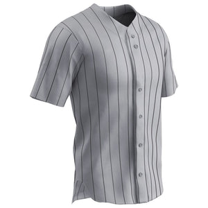 Champro BS16Y Ace Grey Youth Sleeveless Baseball Jersey with Black Pinstripes