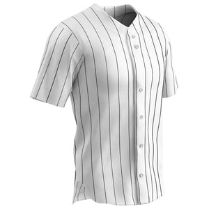 Champro BS14 Ace White Adult Baseball Jersey with Black Pinstripes