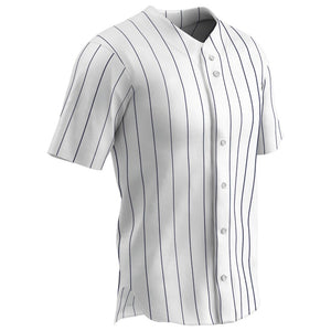 Champro BS14Y Ace White Youth Baseball Jersey with Navy Pinstripes