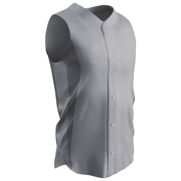 Champro BS169 Reliever Grey Full Button Sleeveless Youth Baseball Jersey