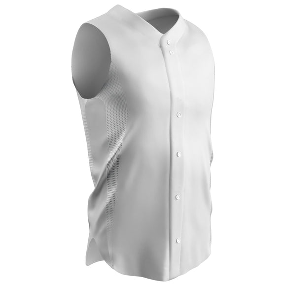 Champro BS169 Reliever White Full Button Sleeveless Adult Baseball Jersey