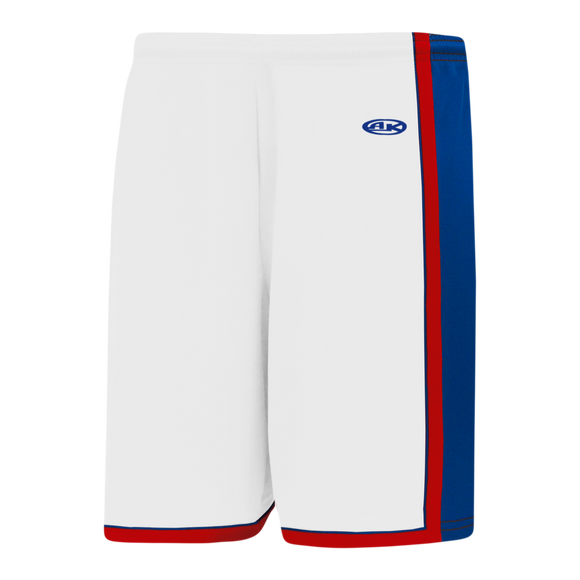 Athletic Knit (AK) BS1735A-335 Adult Detroit Pistons White Pro Basketball Shorts