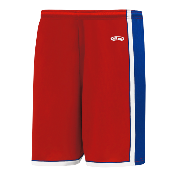 Athletic Knit (AK) BS1735A-344 Adult Detroit Pistons Red Pro Basketball Shorts