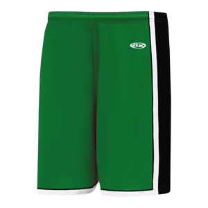 Athletic Knit (AK) BS1735A-440 Adult Kelly Green/Black/White Pro Basketball Shorts