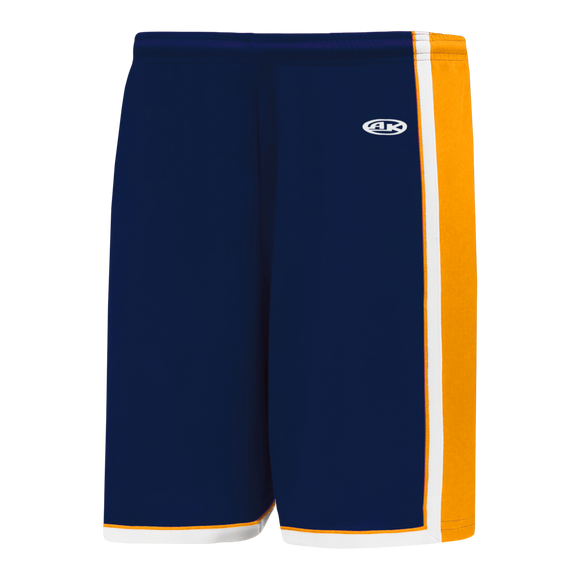 Athletic Knit (AK) BS1735Y-460 Youth Navy/Gold/White Pro Basketball Shorts