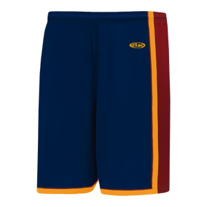 Athletic Knit (AK) BS1735A-544 Adult Navy/AV Red/Gold Pro Basketball Shorts
