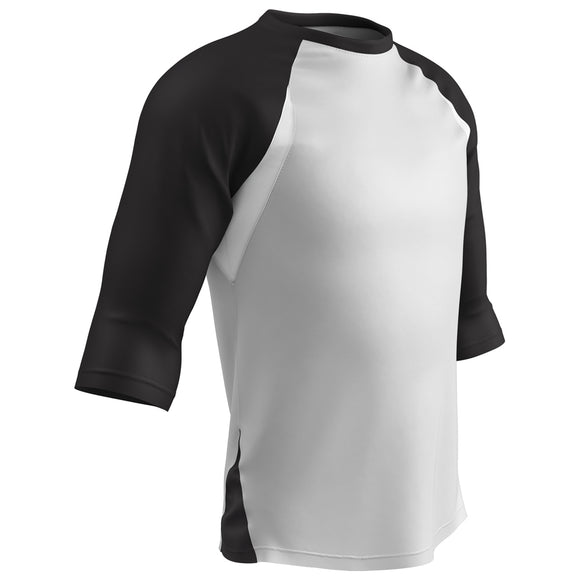 Champro BS24 Complete Game 3/4 Sleeve White/Black Youth Baseball Shirt