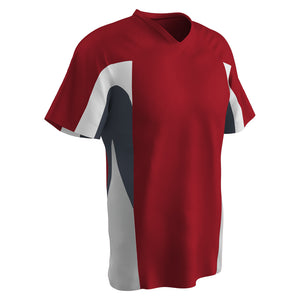 Champro BS34 Relief Scarlet/Red V-Neck Youth Baseball Jersey
