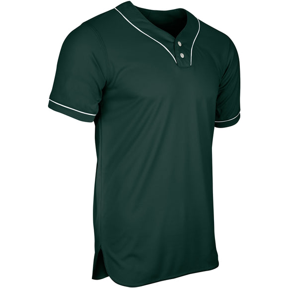 Champro BS42 Heater Forest Green Adult 2-Button Baseball Jersey