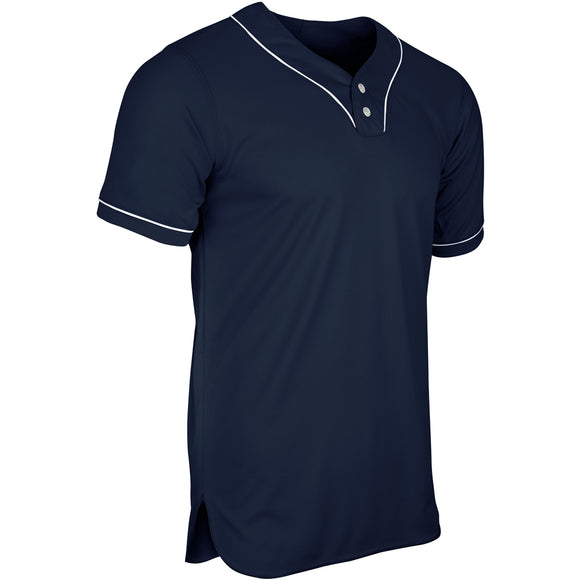 Champro BS42 Heater Navy Adult 2-Button Baseball Jersey