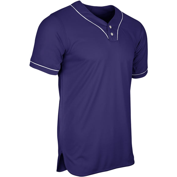 Champro BS42 Heater Purple Adult 2-Button Baseball Jersey