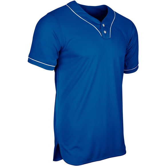 Champro BS42 Heater Royal Blue Adult 2-Button Baseball Jersey