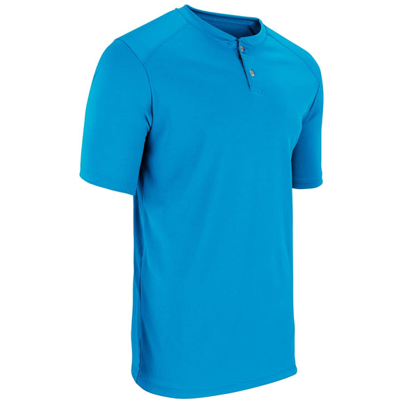 Champro BS53 Turn Two Neon Blue Adult 2-Button Baseball Jersey