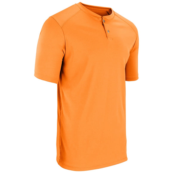 Champro BS53 Turn Two Neon Orange Adult 2-Button Baseball Jersey