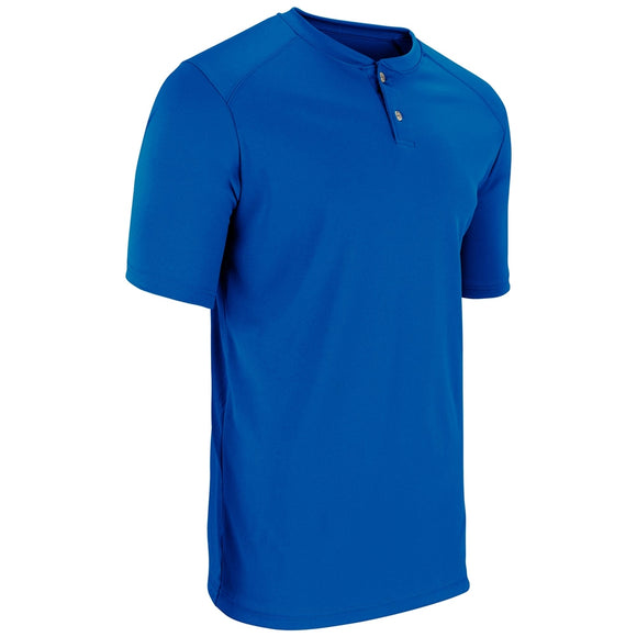 Champro BS53 Turn Two Royal Blue Adult 2-Button Baseball Jersey