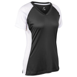 Champro BS82 Infinite Black V-Neck Short Sleeve Womens Softball Jersey