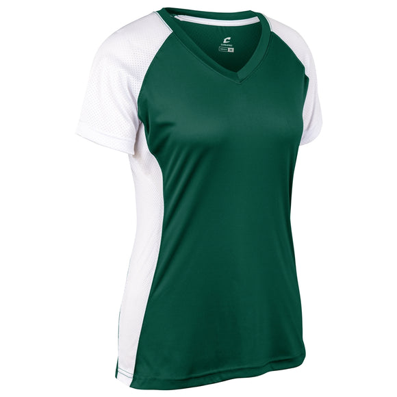 Champro BS82 Infinite Forest Green V-Neck Short Sleeve Womens Softball Jersey