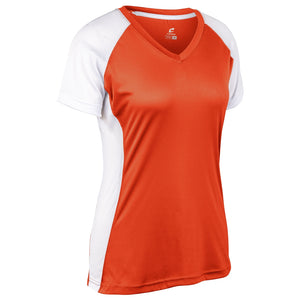 Champro BS82 Infinite Orange V-Neck Short Sleeve Girls Softball Jersey