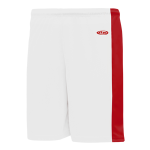 Athletic Knit (AK) BS9145M-209 Mens White/Red Pro Basketball Shorts