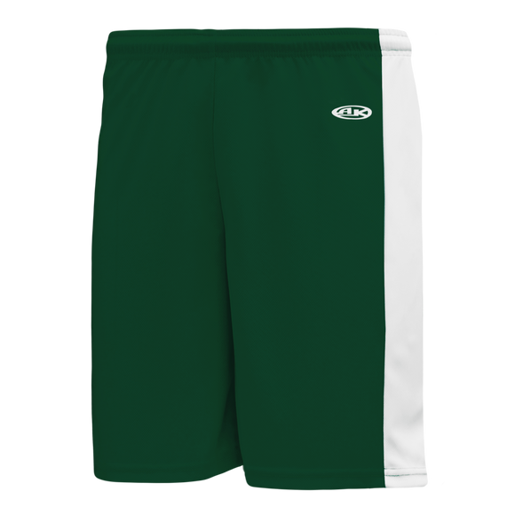 Athletic Knit (AK) BS9145M-260 Mens Dark Green/White Pro Basketball Shorts