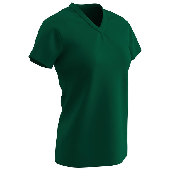 Champro BST21 Star Forest Green V-Neck T-Shirt Girls Softball Jersey