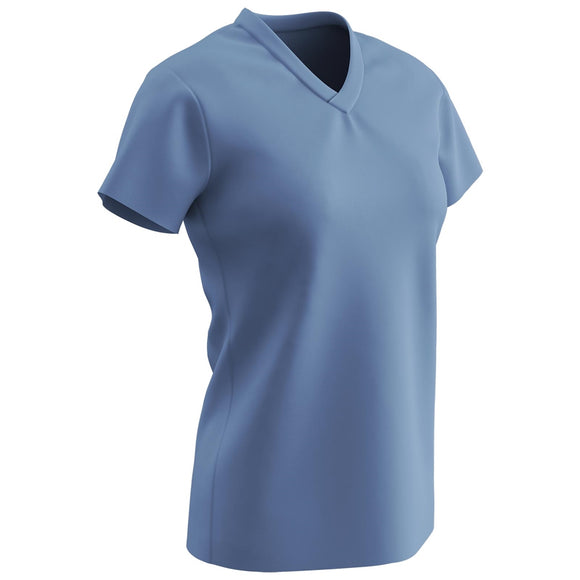 Champro BST21 Star Light Blue V-Neck T-Shirt Girls Softball Jersey
