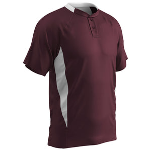 Champro BST72 Clean-Up 2-Button Maroon Youth Baseball Jersey