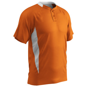 Champro BST72 Clean-Up 2-Button Orange Youth Baseball Jersey
