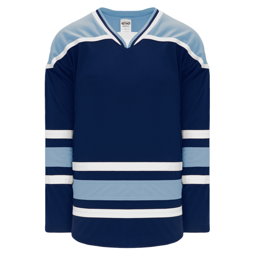 Athletic Knit (AK) H550BA-MAI340B Adult University of Maine Black Bears Navy Hockey Jersey - PSH Sports