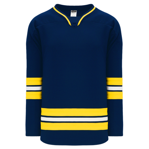 Athletic Knit (AK) H550BA-MIC787B New Adult 2011 University of Michigan Wolverines Navy Hockey Jersey - PSH Sports