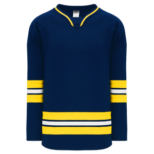Athletic Knit (AK) H550BY-MIC787B New Youth 2011 University of Michigan Wolverines Navy Hockey Jersey