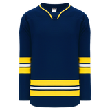 Athletic Knit (AK) H550BY-MIC787B New Youth 2011 University of Michigan Wolverines Navy Hockey Jersey