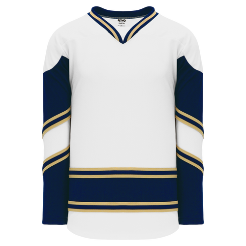 Athletic Knit (AK) H550BA-NDA678B New Adult University of Notre Dame Fighting Irish White Hockey Jersey - PSH Sports