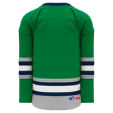 Athletic Knit (AK) H550BA-PLY843B New Adult Plymouth Whalers Kelly Green Hockey Jersey