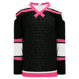 Athletic Knit (AK) H550CY-BCA773C Sublimated Youth Breast Cancer Awareness Black Hockey Jersey