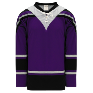 Cheap Custom White Purple-Pink Hockey Lace Neck Jersey Free