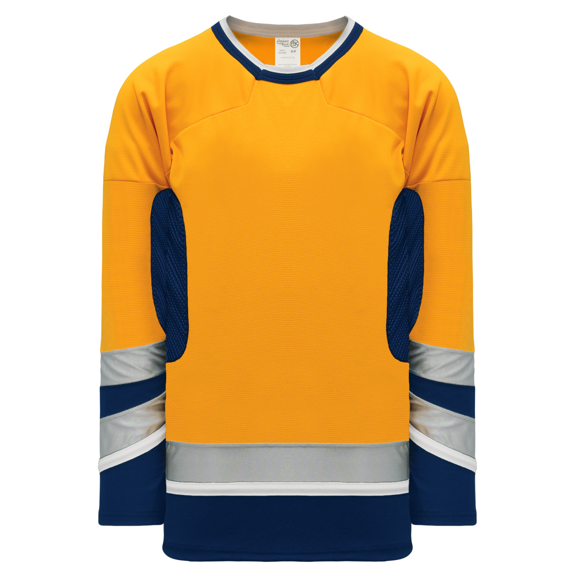 Navy/Red/Gold Custom Sublimated Plain Hockey Jerseys