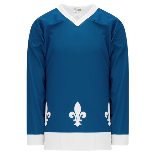 Athletic Knit (AK) Custom H550CA-QUE852C Adult Sublimated Quebec Nordiques Blue Hockey Jersey - PSH Sports