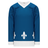 Athletic Knit (AK) H550CA-QUE852C Adult Sublimated Quebec Nordiques Blue Hockey Jersey