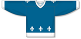 Athletic Knit (AK) H550C Sublimated Quebec Nordiques Blue Hockey Jersey - PSH Sports
