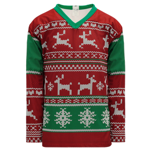 Athletic Knit (AK) Custom ZH101-H1203 Sublimated Ugly Christmas Sweater Hockey Jersey