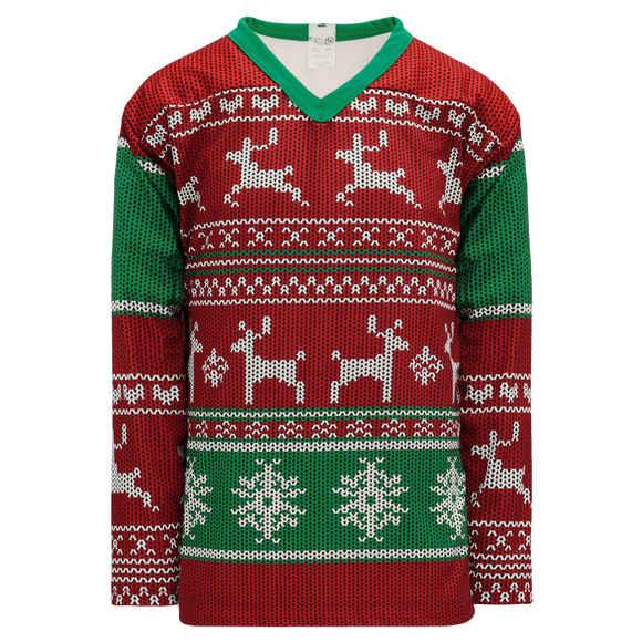 Athletic Knit (AK) Custom ZH101-H1203 Sublimated Ugly Christmas Sweater Hockey Jersey
