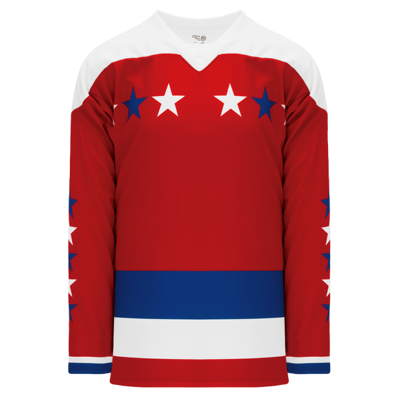 Athletic Knit (AK) H550CY-WAS916C Youth Sublimated 2005 Washington Capitals Third Red Hockey Jersey