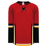 Athletic Knit (AK) H550DY-CAL718D 2017 Youth Calgary Flames Red Hockey Jersey