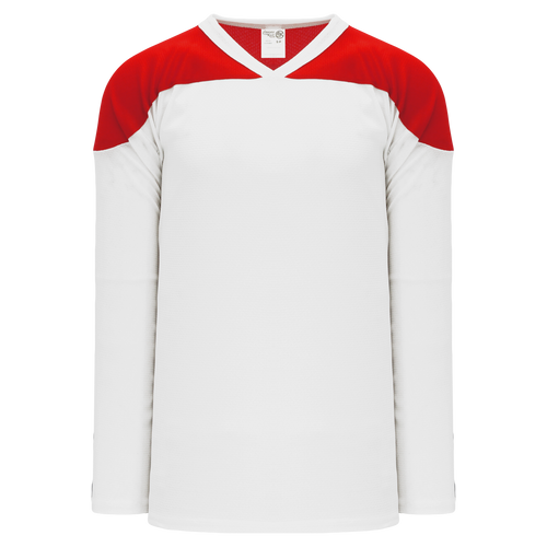 Athletic Knit (AK) H6100Y-209 Youth White/Red League Hockey Jersey - PSH Sports