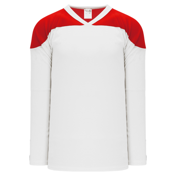 Athletic Knit (AK) H6100Y-209 Youth White/Red League Hockey Jersey