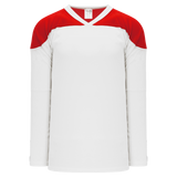 Athletic Knit (AK) H6100A-209 Adult White/Red League Hockey Jersey